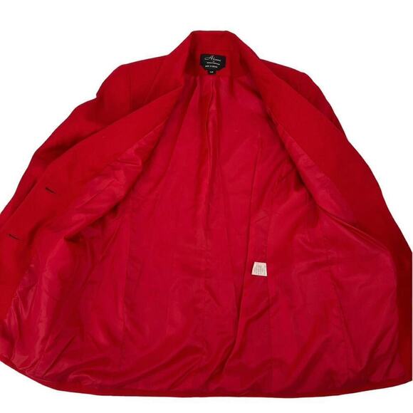 Vintage Alanni Donnybrook Red Wool Blazer Gold Button Front 4P Petite - Picture 8 of 10